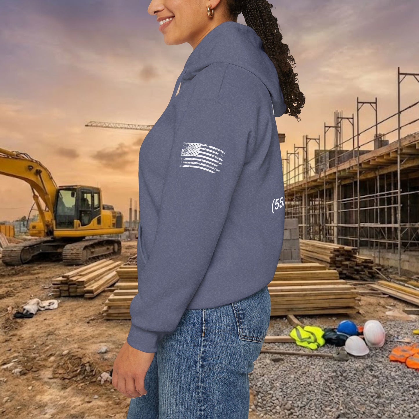 Custom Workwear Pull Over Hoodie – Right Chest Logo & Name (Gildan Heavy Blend)