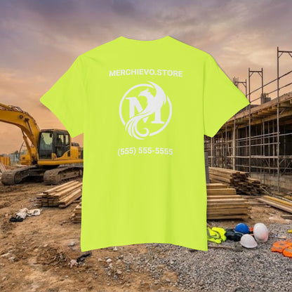 Custom Workwear Pocket T-Shirt – Company Logo & Crew Name (Heavy Cotton)