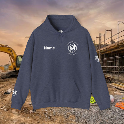 Custom Workwear Pull Over Hoodie – Left Chest Company Logo & Name (Gildan Heavy Blend)