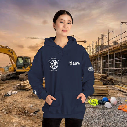 Custom Workwear Pull Over Hoodie – Right Chest Logo & Name (Gildan Heavy Blend)
