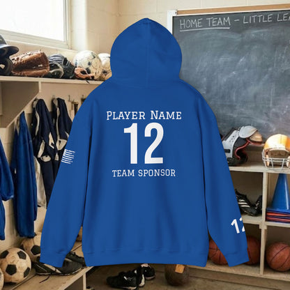 Custom Team Adult Pull Over Hoodie – Right Chest Logo & Name