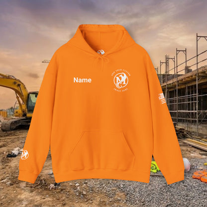 Custom Workwear Pull Over Hoodie – Left Chest Company Logo & Name (Gildan Heavy Blend)