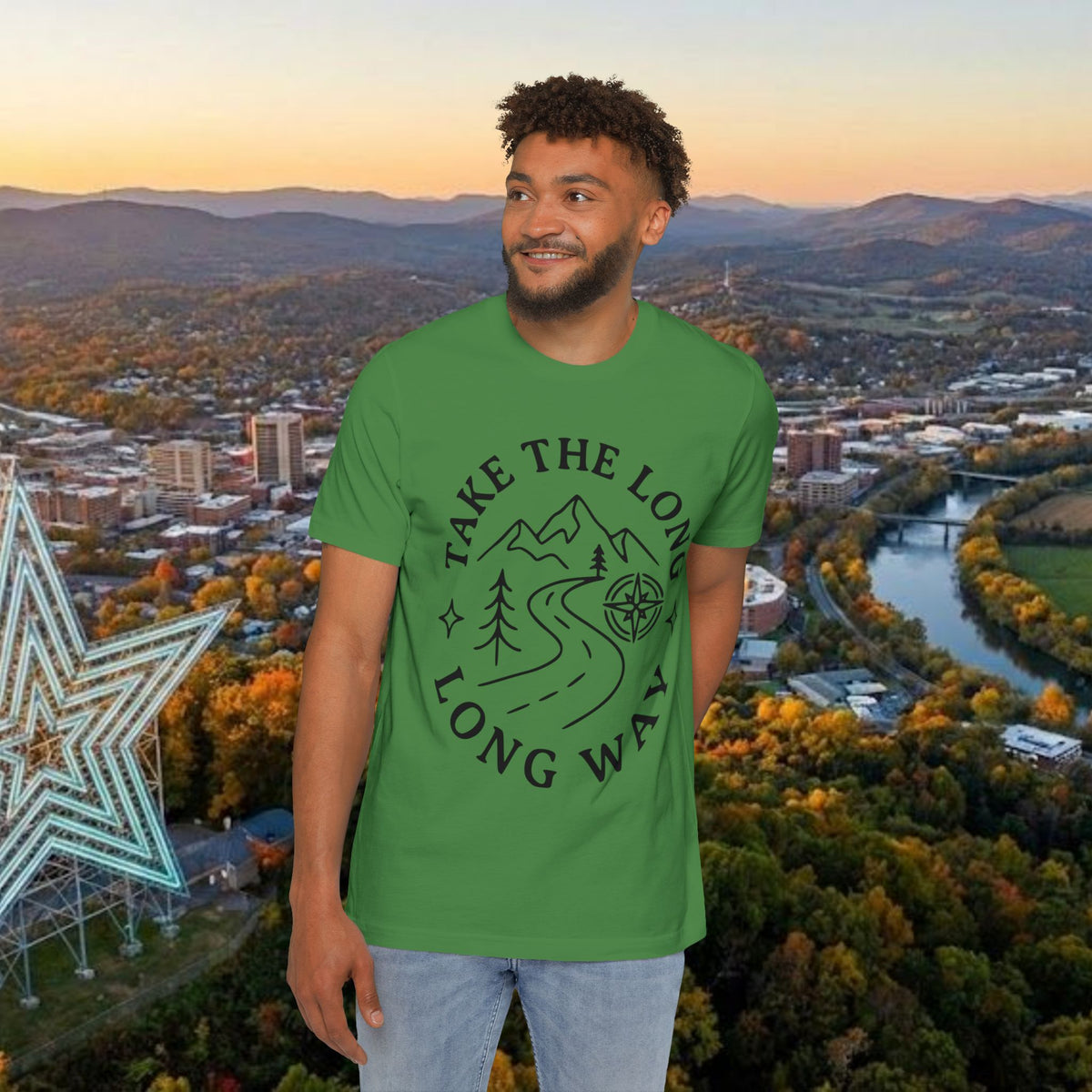 Take the Long Way T-Shirt — Scenic Mountain Graphic Tee by Merchievo (photo 6 of 48)