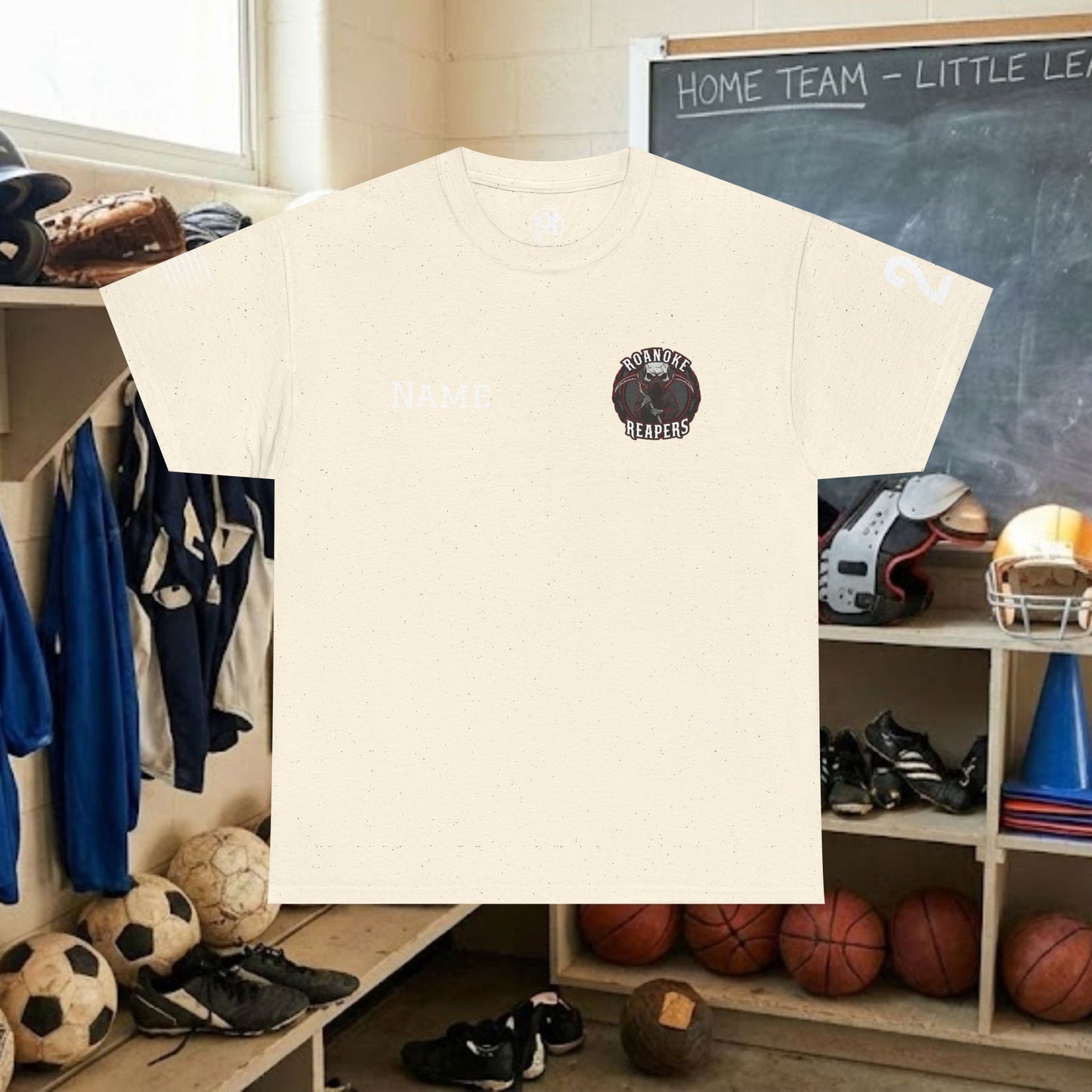 Custom Team Adult T-Shirt – Left Chest Team Logo & Name (DryBlend)