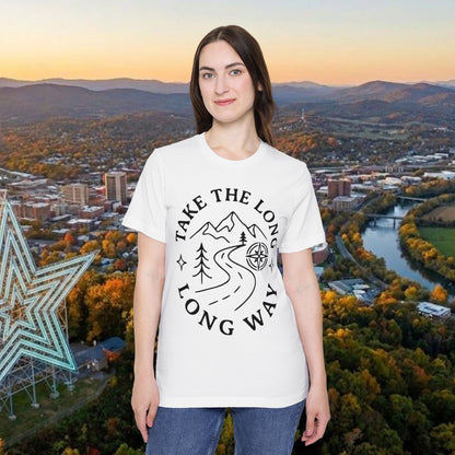 Take the Long Way T-Shirt — Scenic Mountain Graphic Tee by Merchievo (photo 10 of 48)