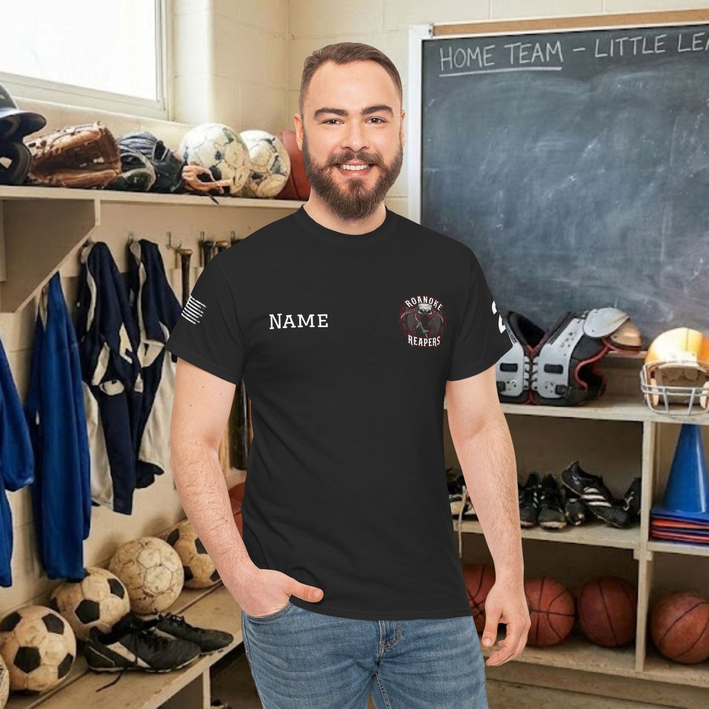 Custom Team Adult T-Shirt – Left Chest Team Logo & Name (DryBlend)