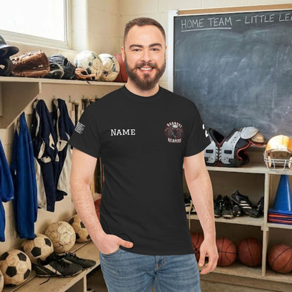 Custom Team Adult T-Shirt – Left Chest Team Logo & Name (DryBlend)