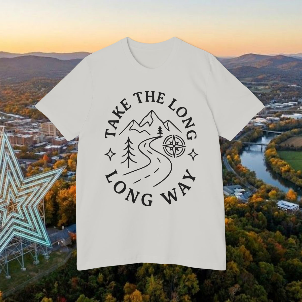 Take the Long Way T-Shirt — Scenic Mountain Graphic Tee by Merchievo (photo 32 of 48)