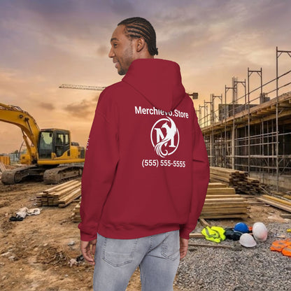 Custom Workwear Pull Over Hoodie – Right Chest Logo & Name (Gildan Heavy Blend)