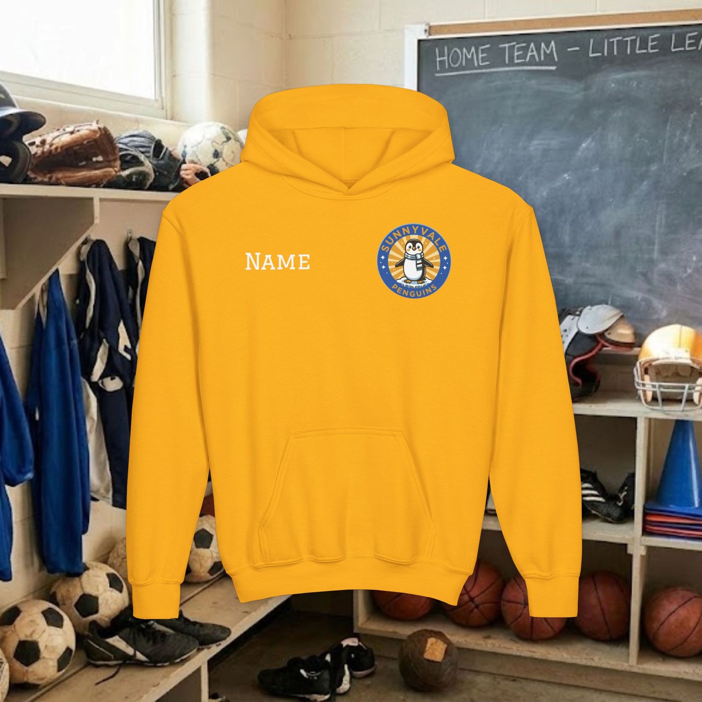 Custom Team Youth Pull Over Hoodie – Left Chest Logo & Name (Gildan Heavy Blend)