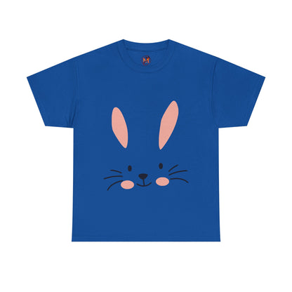 Minimalist Bunny Face Easter Tee — Unisex Adult Spring Graphic Shirt