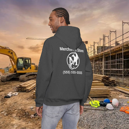 Custom Workwear Pull Over Hoodie – Right Chest Logo & Name (Gildan Heavy Blend)