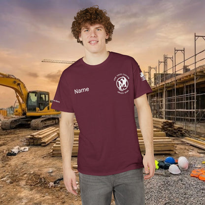Custom Workwear T-Shirt – Left Chest Upload Your Logo & Text (DryBlend)