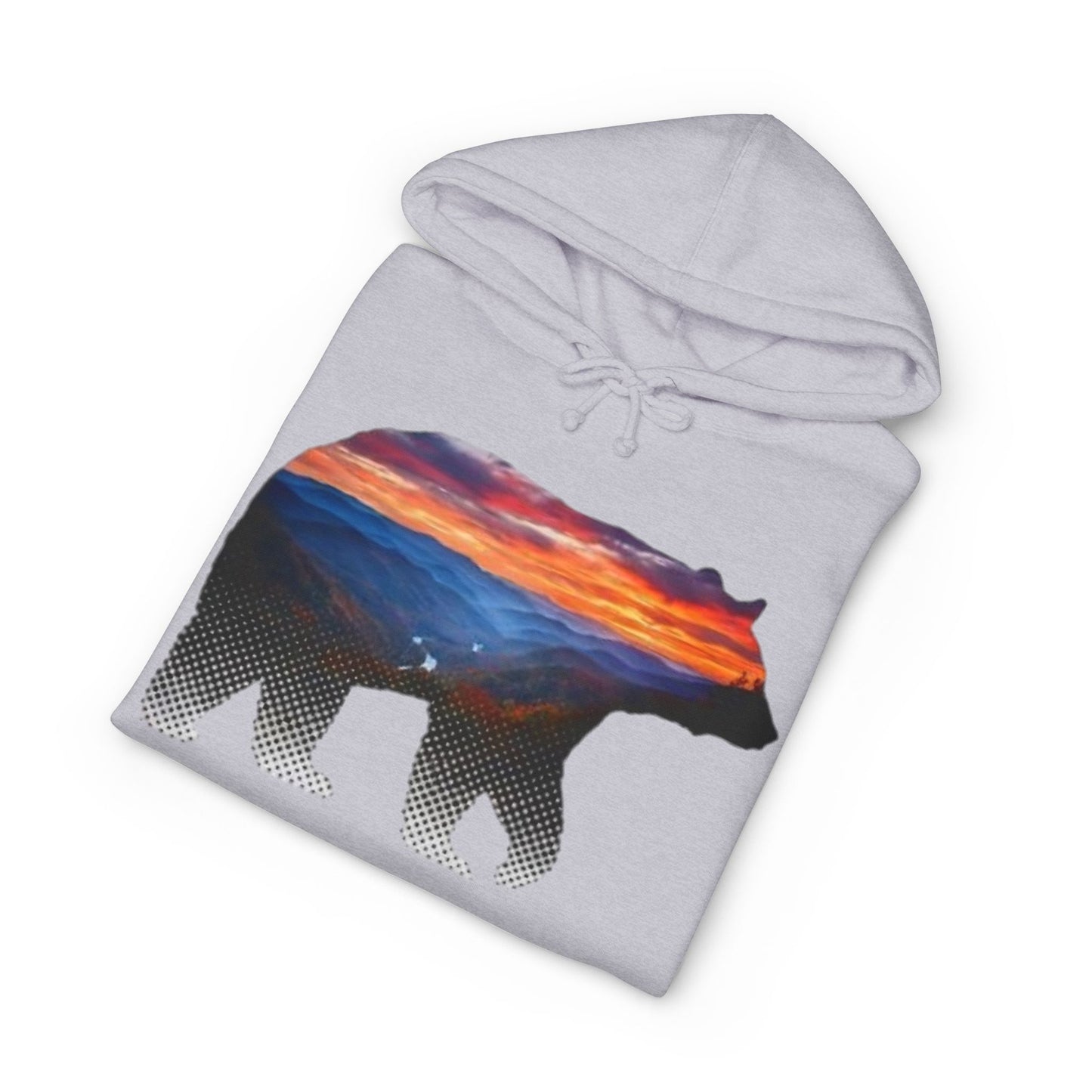 Roanoke "Trails & Tails" Premium Heavyweight Hoodie — Sunset Bear Edition