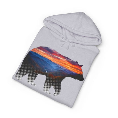 Roanoke "Trails & Tails" Premium Heavyweight Hoodie — Sunset Bear Edition