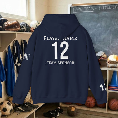 Custom Team Adult Pull Over Hoodie – Right Chest Logo & Name