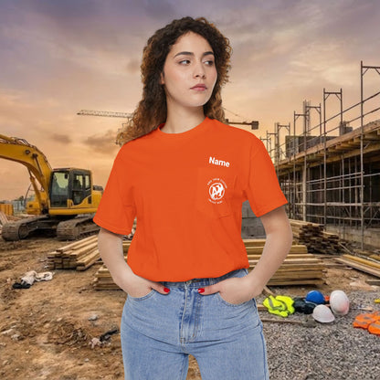 Custom Workwear Pocket T-Shirt – Company Logo & Crew Name (Heavy Cotton)