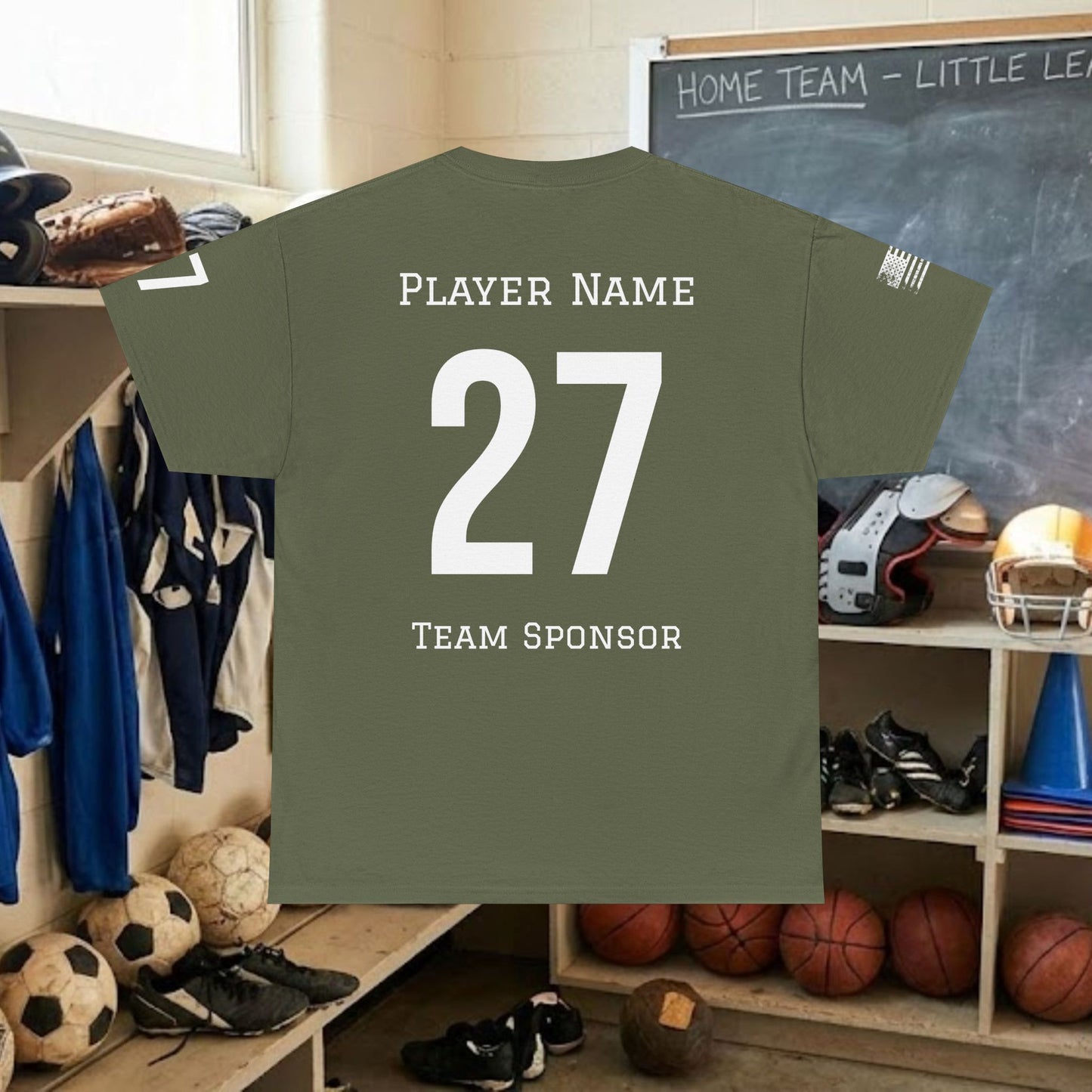 Custom Team Adult T-Shirt – Left Chest Team Logo & Name (DryBlend)