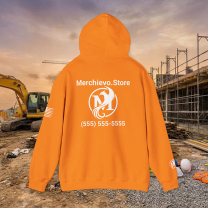 Custom Workwear Pull Over Hoodie – Right Chest Logo & Name (Gildan Heavy Blend)