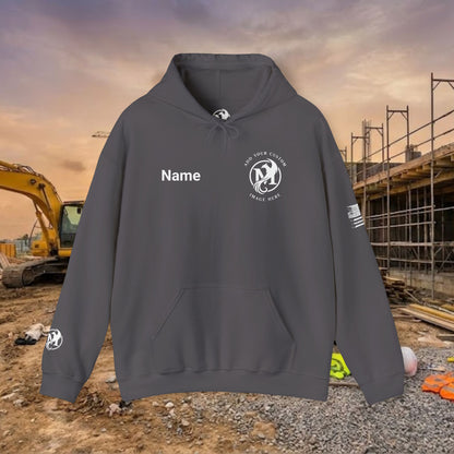Custom Workwear Pull Over Hoodie – Left Chest Company Logo & Name (Gildan Heavy Blend)