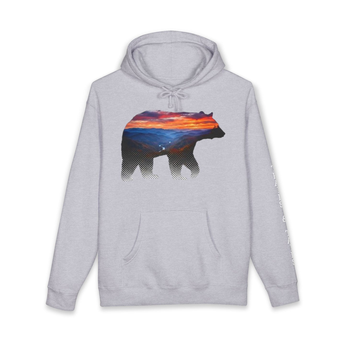Roanoke "Trails & Tails" Premium Heavyweight Hoodie — Sunset Bear Edition