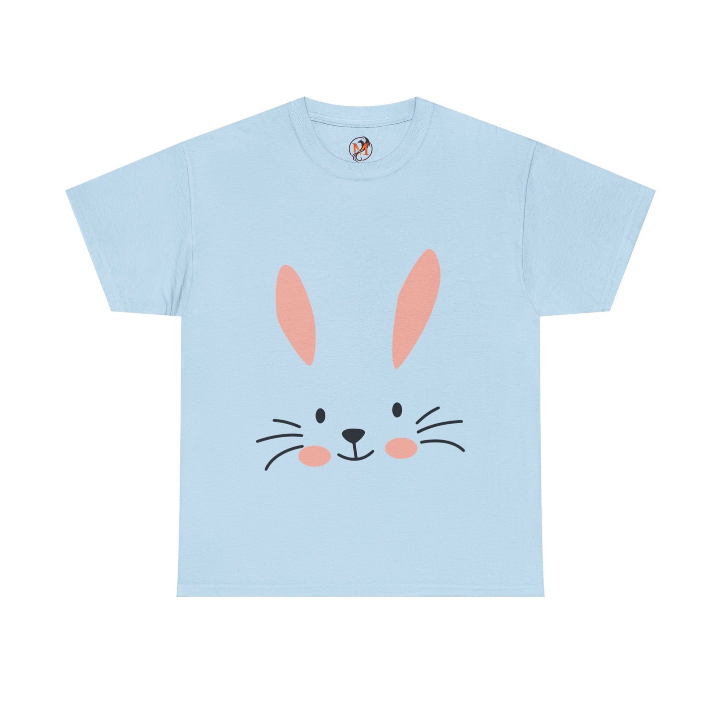 Minimalist Bunny Face Easter Tee — Unisex Adult Spring Graphic Shirt