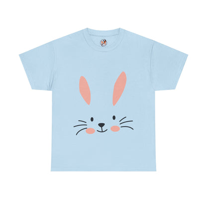 Minimalist Bunny Face Easter Tee — Unisex Adult Spring Graphic Shirt