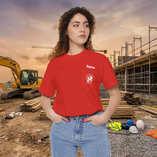 Custom Workwear Pocket T-Shirt – Company Logo & Crew Name (Heavy Cotton)