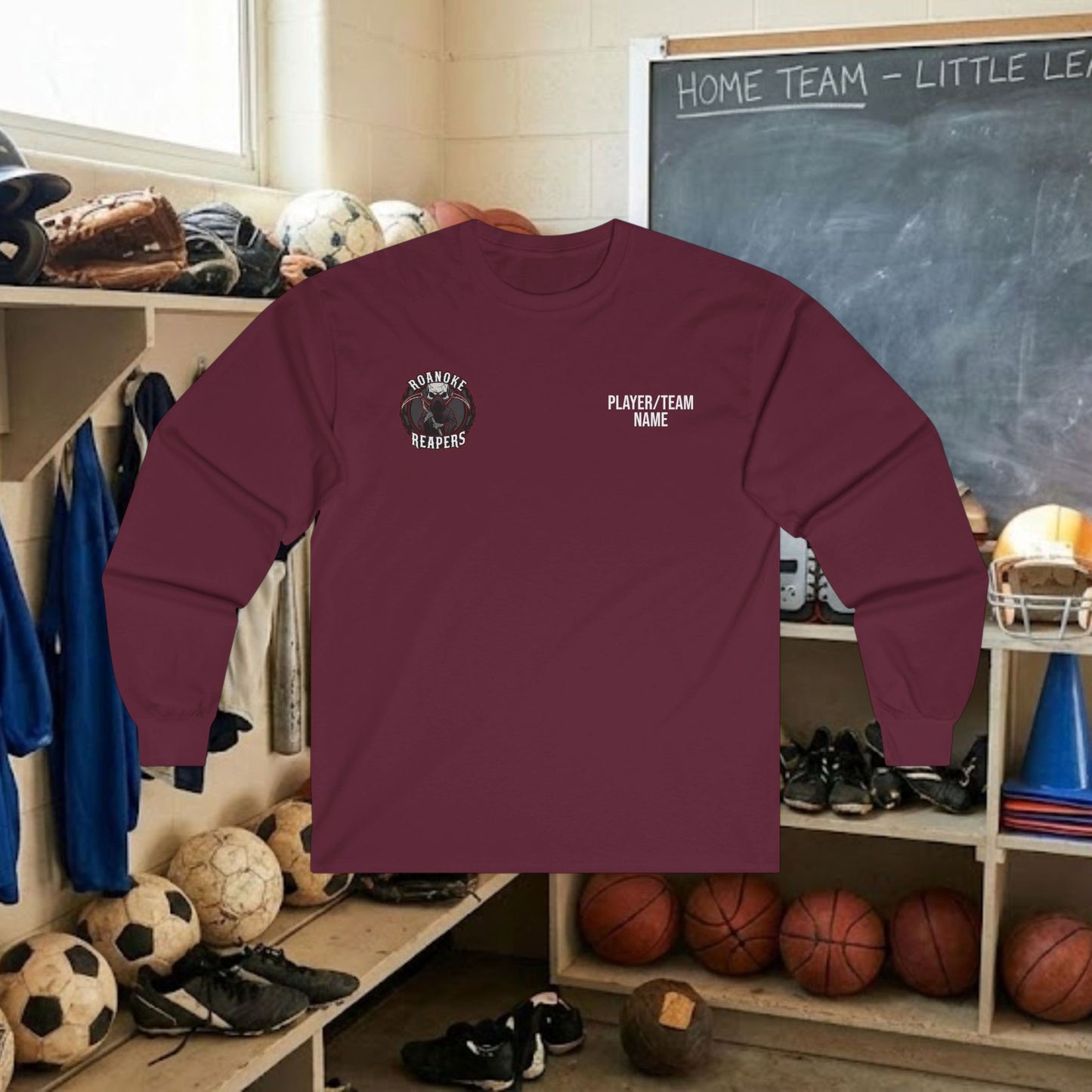 Custom Team Adult Long Sleeve T-Shirt – Right Chest Logo