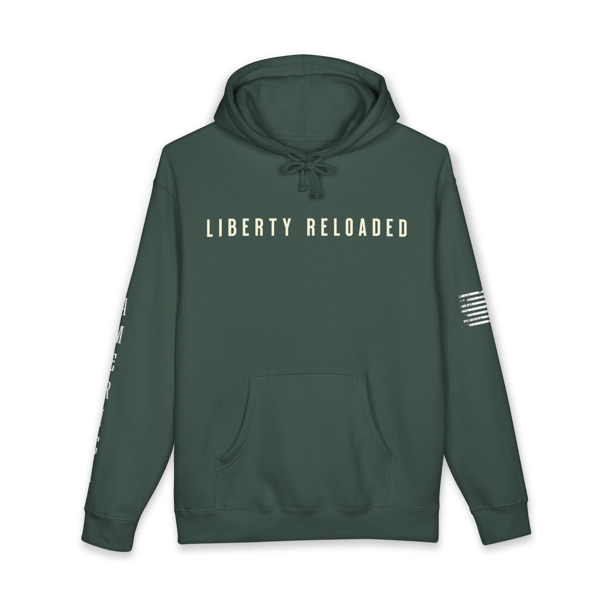 Liberty Reloaded Patriotic American flag graphic hoodie by Merchievo (photo 4 of 5)