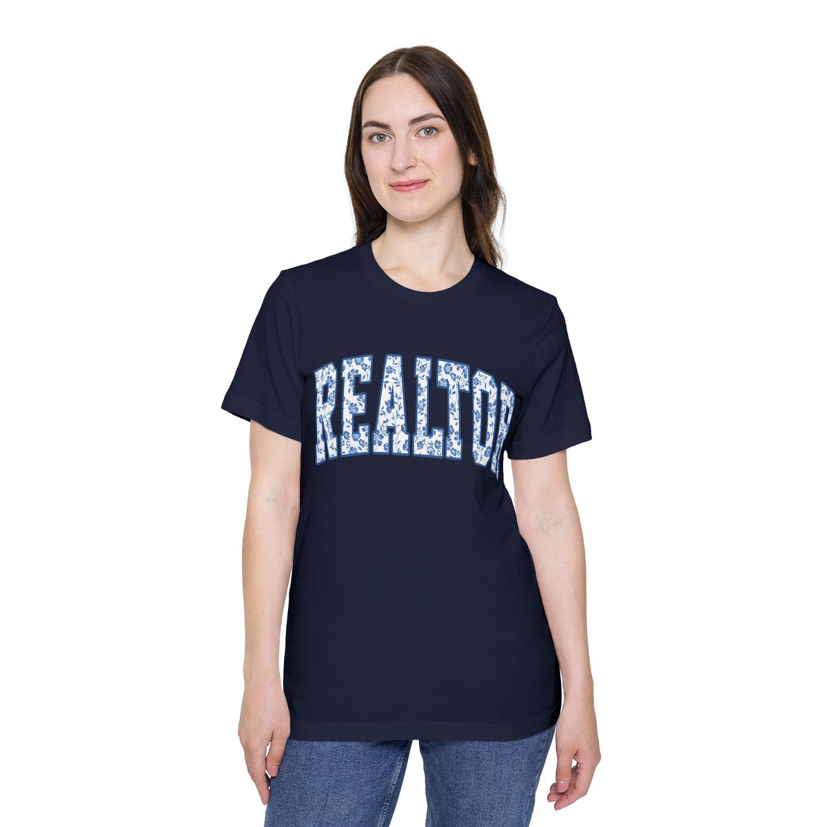 Realtor Floral Arch T‑Shirt — Blue Floral REALTOR Tee for Real Estate Agents by Merchievo (photo 21 of 24)