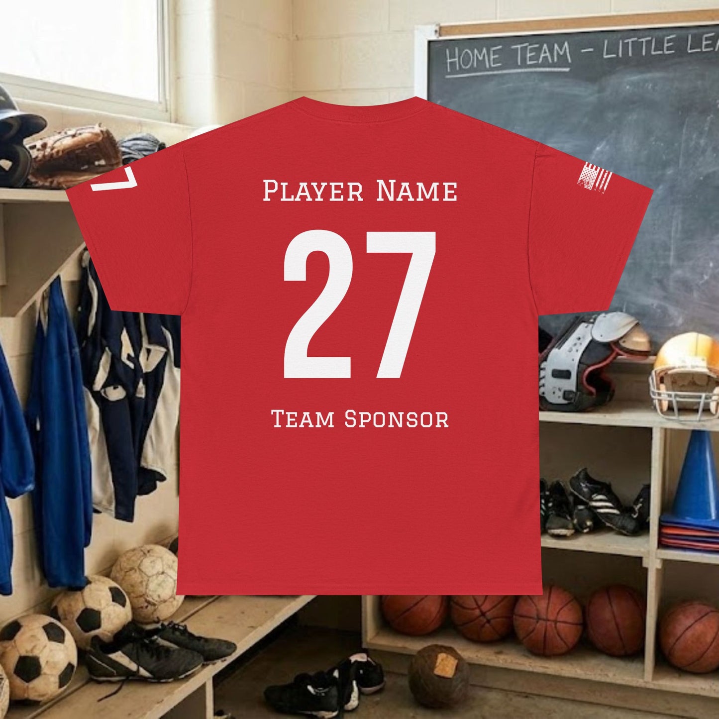 Custom Team Adult T-Shirt – Center Chest Team Logo & Name (DryBlend)