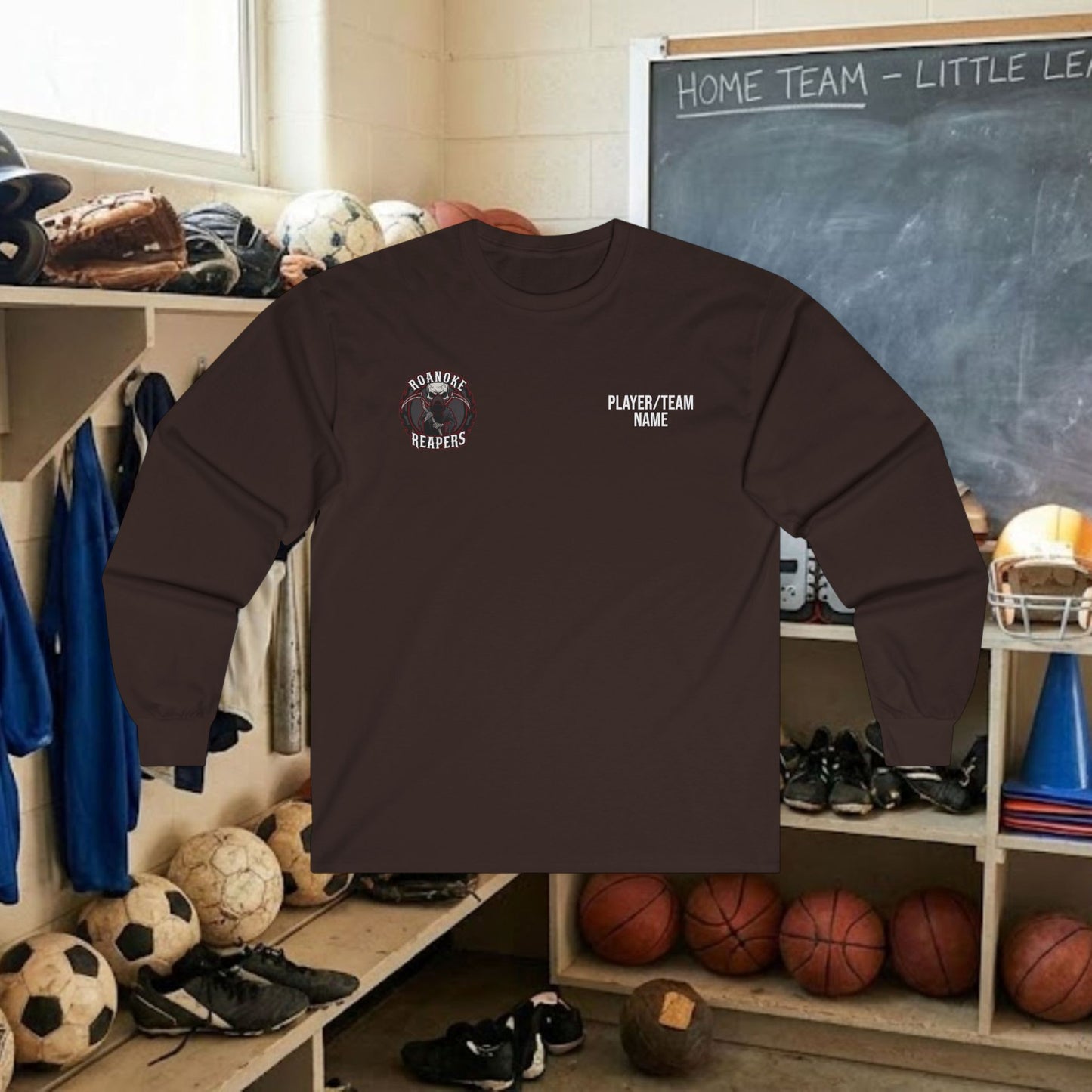 Custom Team Adult Long Sleeve T-Shirt – Right Chest Logo