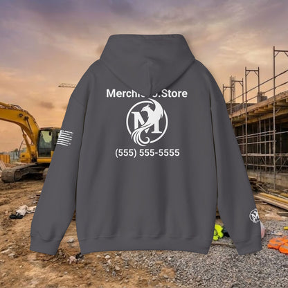 Custom Workwear Pull Over Hoodie – Right Chest Logo & Name (Gildan Heavy Blend)
