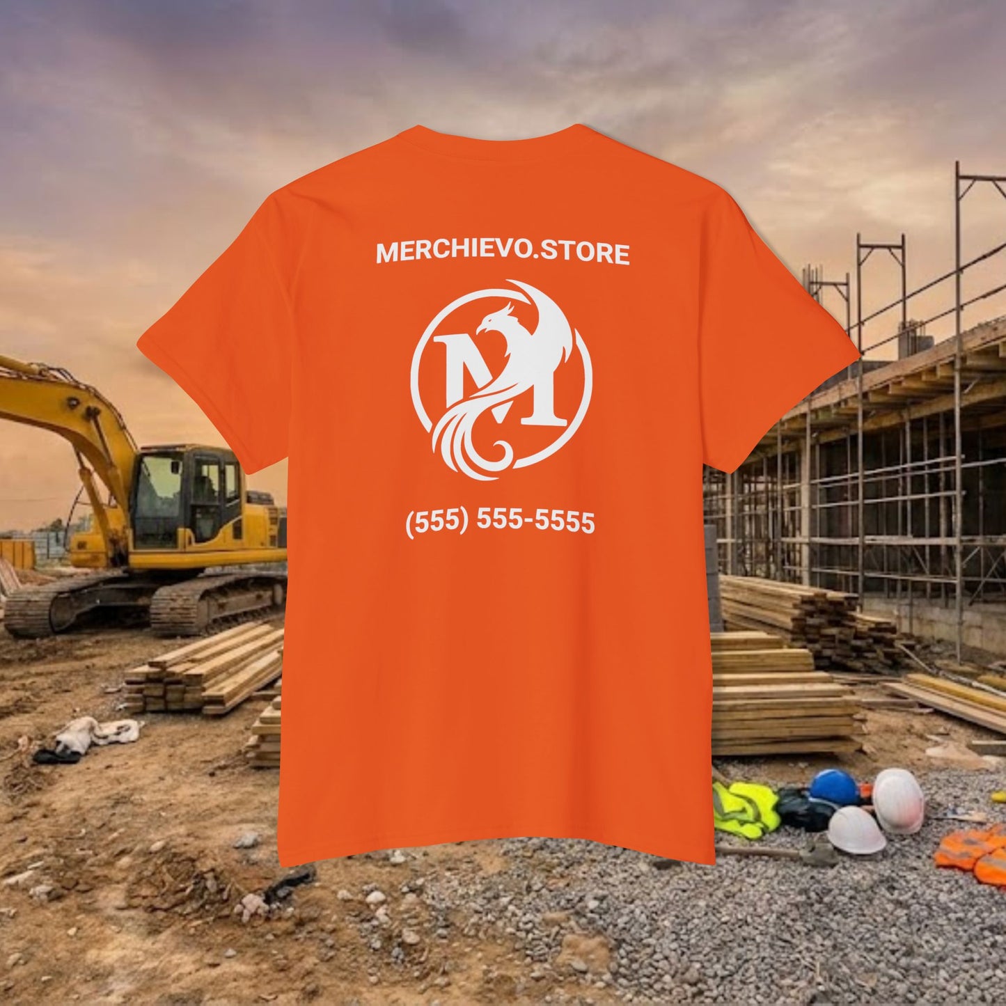 Custom Workwear Pocket T-Shirt – Company Logo & Crew Name (Heavy Cotton)