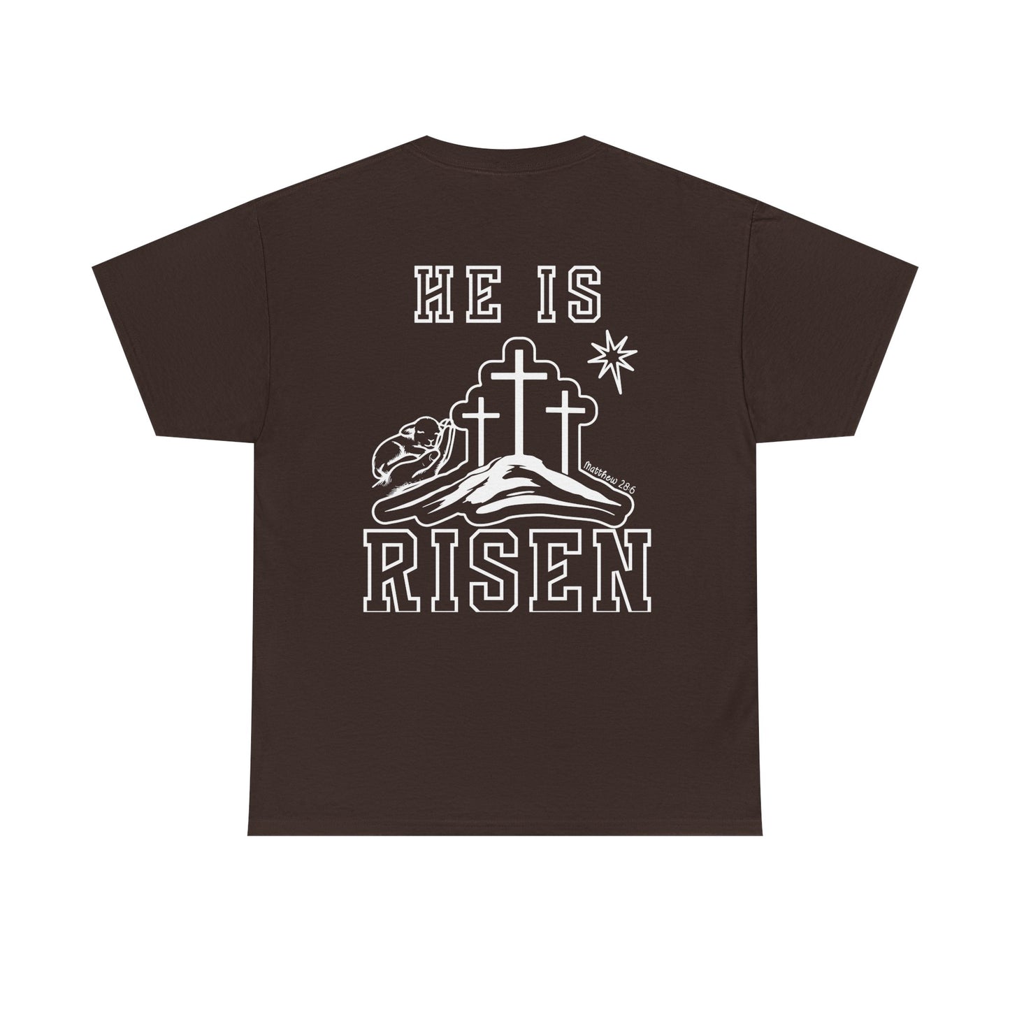 He Is Risen T-Shirt — Minimalist Christian Apparel