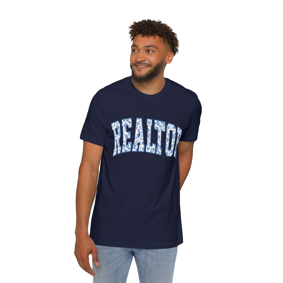 Realtor Floral Arch blue floral graphic t-shirt for real estate agents by Merchievo (photo 4 of 5)