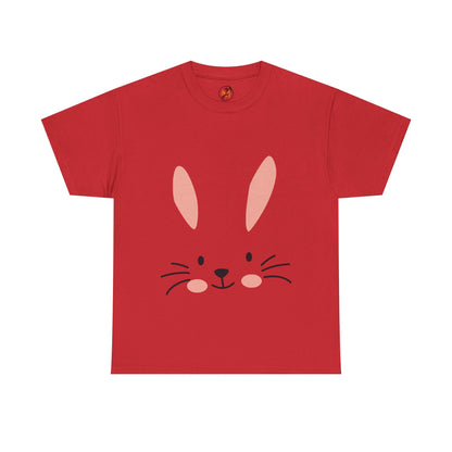 Minimalist Bunny Face Easter Tee — Unisex Adult Spring Graphic Shirt