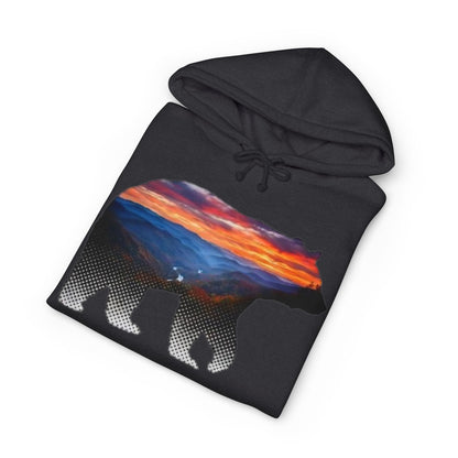 Roanoke "Trails & Tails" Premium Heavyweight Hoodie — Sunset Bear Edition