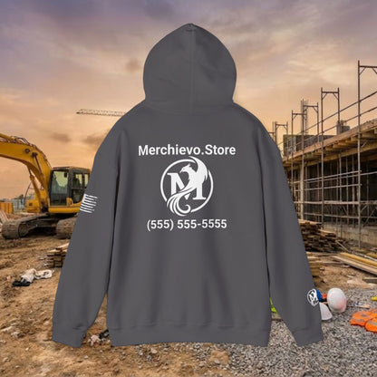 Custom Workwear Pull Over Hoodie – Right Chest Logo & Name (Gildan Heavy Blend)