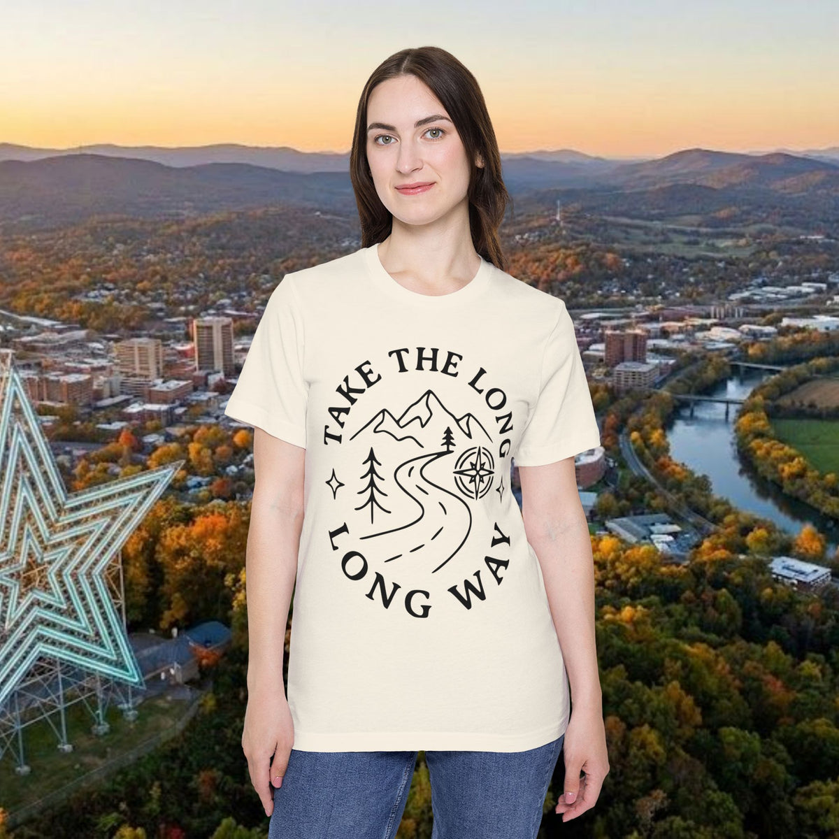 Take the Long Way T-Shirt — Scenic Mountain Graphic Tee by Merchievo (photo 25 of 48)