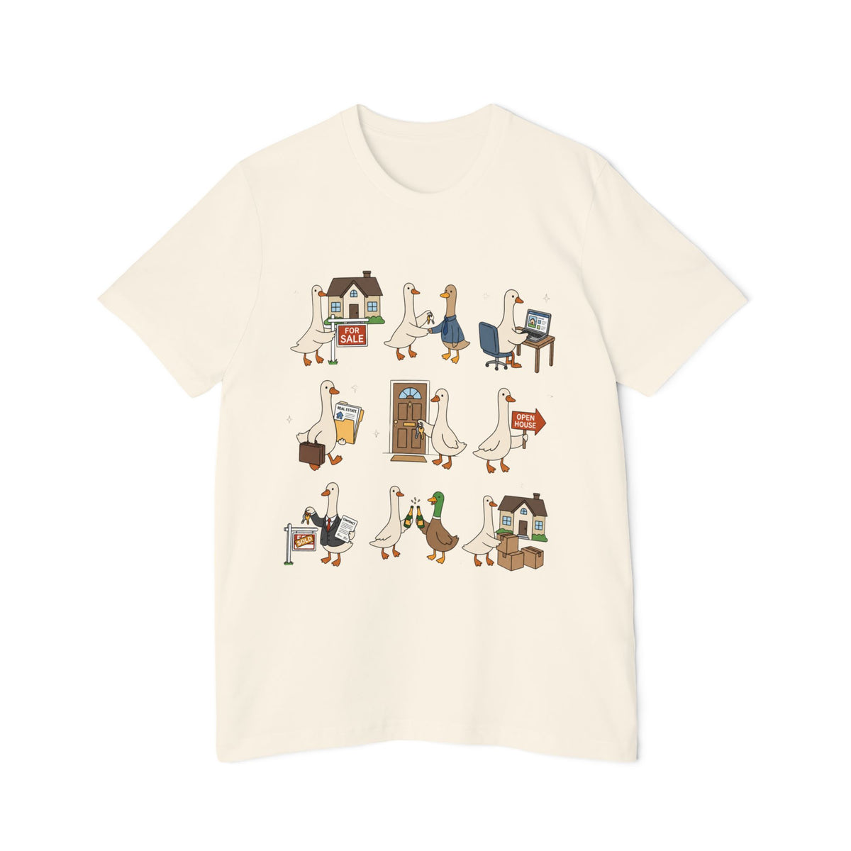 Goose Life Graphic T-Shirt — Cute Goose Occupations Illustration by Merchievo (photo 38 of 84)