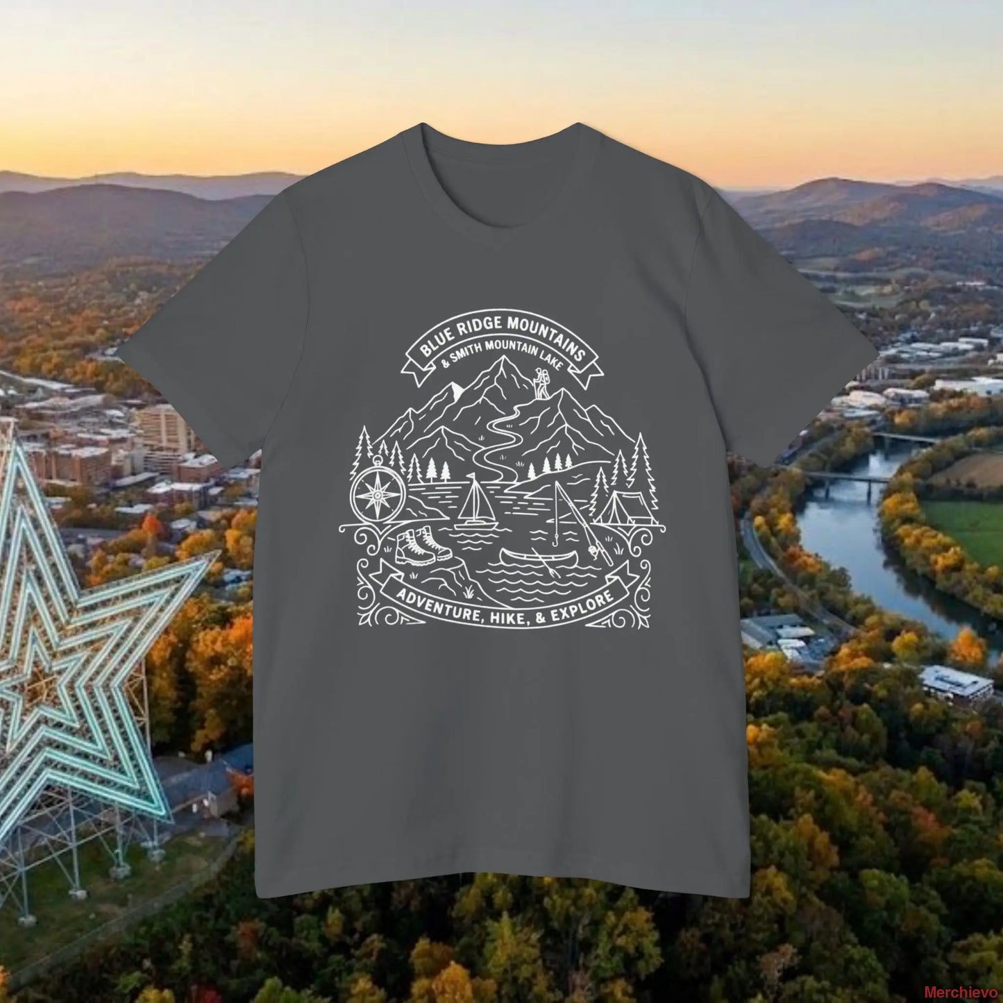 Adventure Mountain T-Shirt — Explore Hike & Sail Graphic Tee T-Shirt