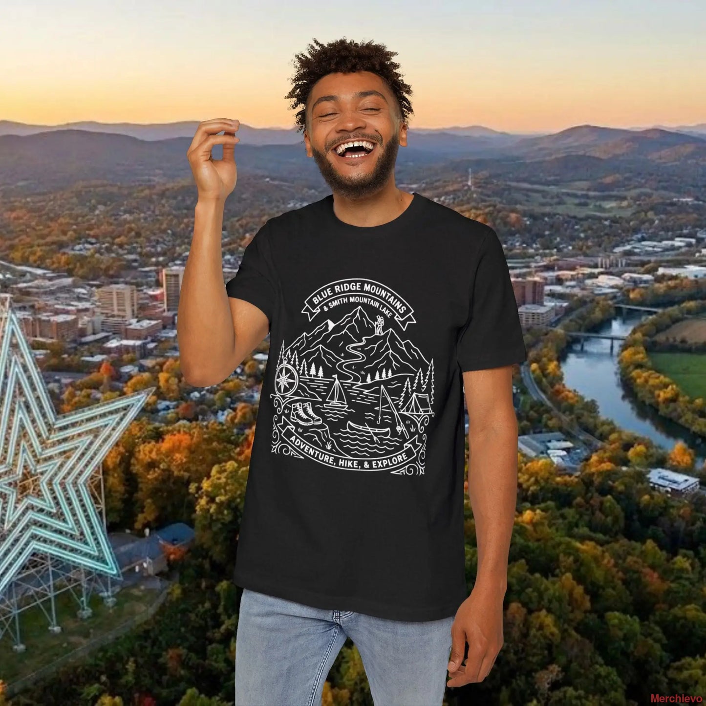 Adventure Mountain T-Shirt — Explore Hike & Sail Graphic Tee T-Shirt