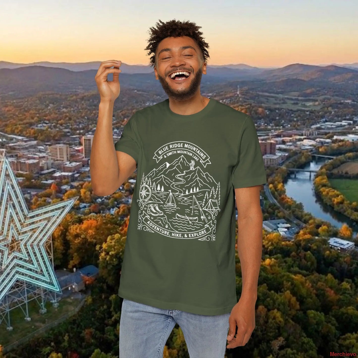 Adventure Mountain T-Shirt — Explore Hike & Sail Graphic Tee T-Shirt