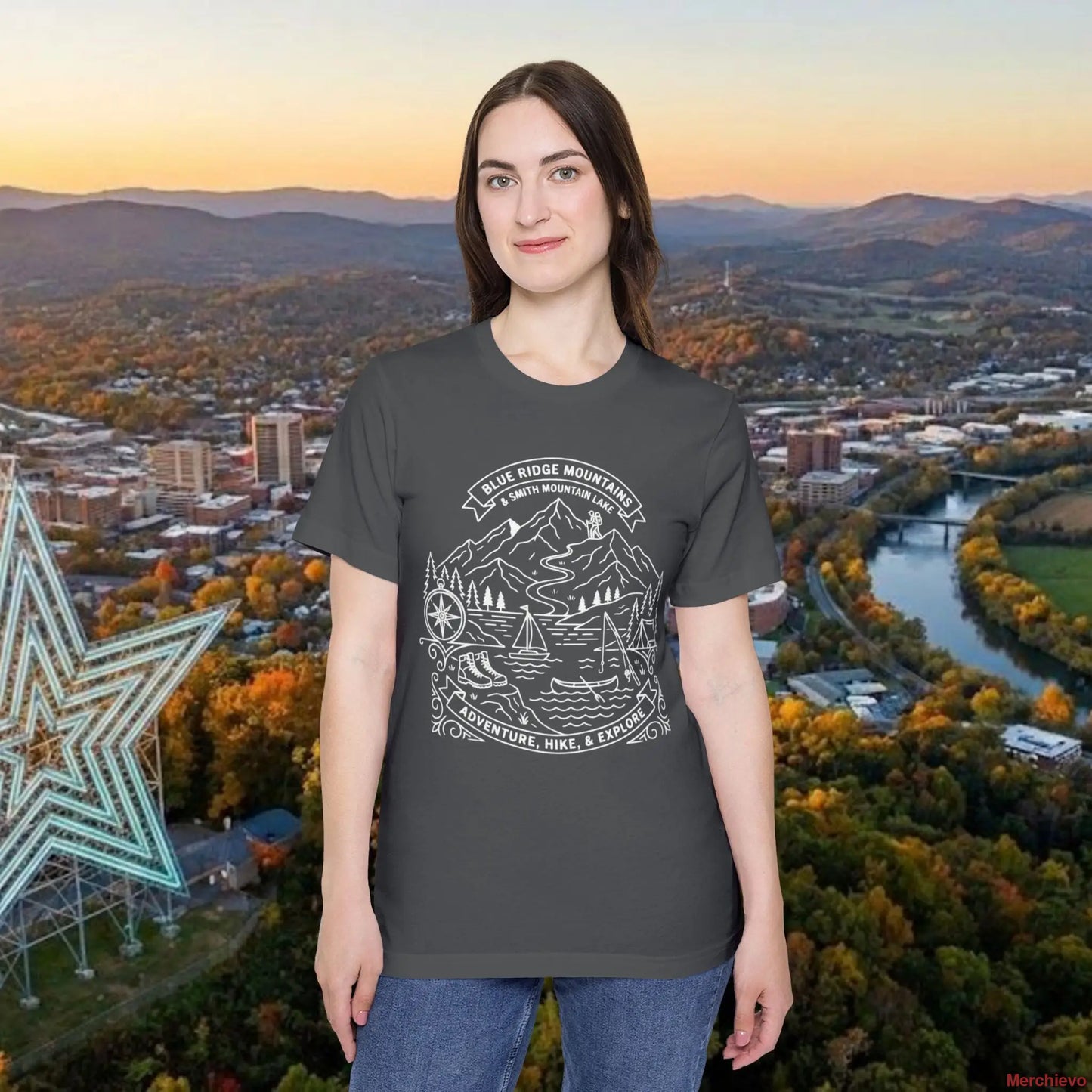 Adventure Mountain T-Shirt — Explore Hike & Sail Graphic Tee Asphalt / XS T-Shirt