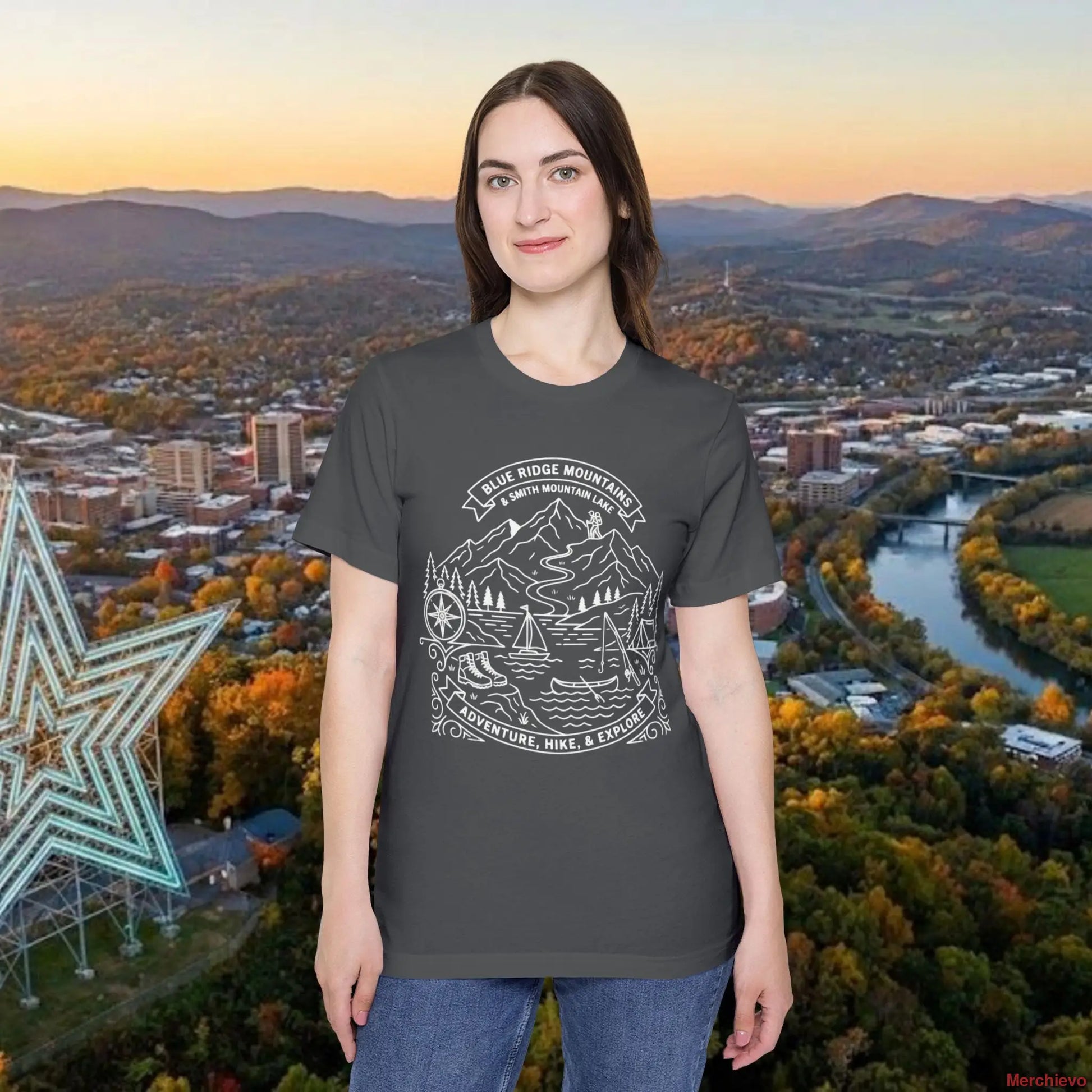 Adventure Mountain T-Shirt — Explore Hike & Sail Graphic Tee Asphalt / XS T-Shirt