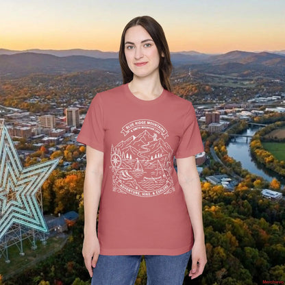 Adventure Mountain T-Shirt — Explore Hike & Sail Graphic Tee Mauve / XS T-Shirt