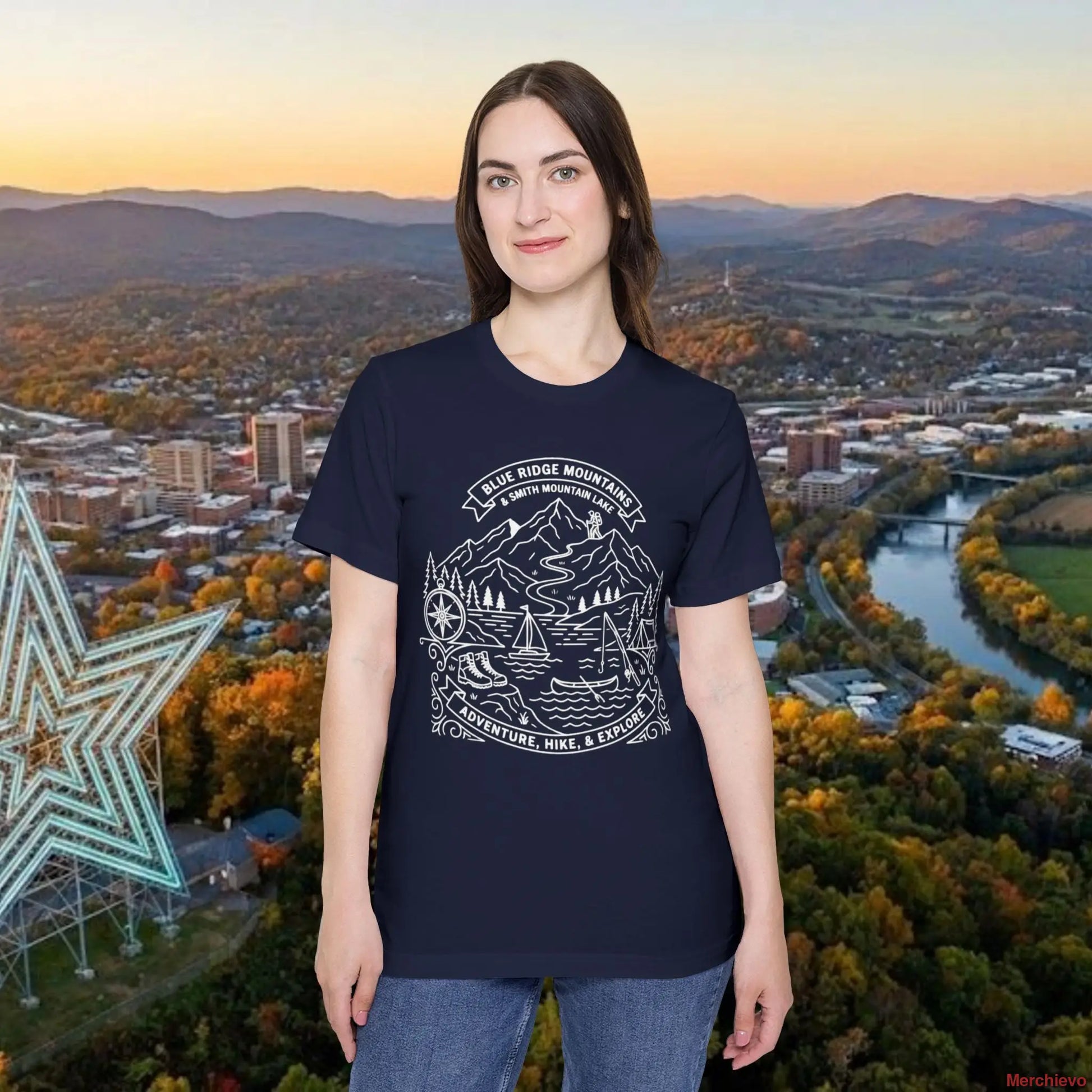 Adventure Mountain T-Shirt — Explore Hike & Sail Graphic Tee Navy / XS T-Shirt
