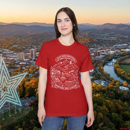 Adventure Mountain T-Shirt — Explore Hike & Sail Graphic Tee Red / XS T-Shirt